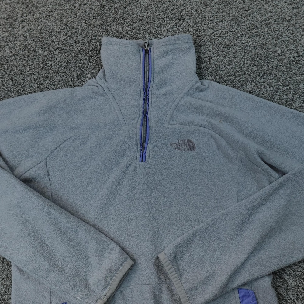 North Face Jacket Womens S Gray Fleece 1/4 Zip Pullover Sweater Outdoor Hiking